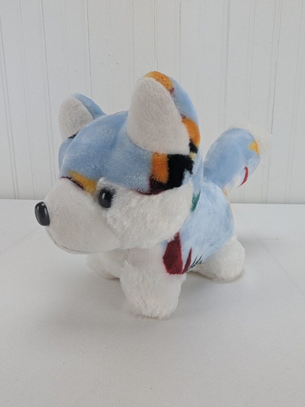 Southwestern American Native Style Coyote Wolf Plush 6.5" Stuffed Animal Blue